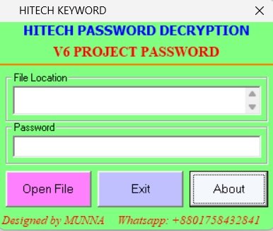 hitech hmi password unlock