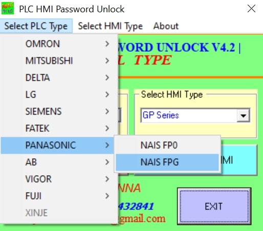 Panasonic FPG PLC password cracker free download