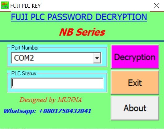 Fuji NB series PLC password crack free download